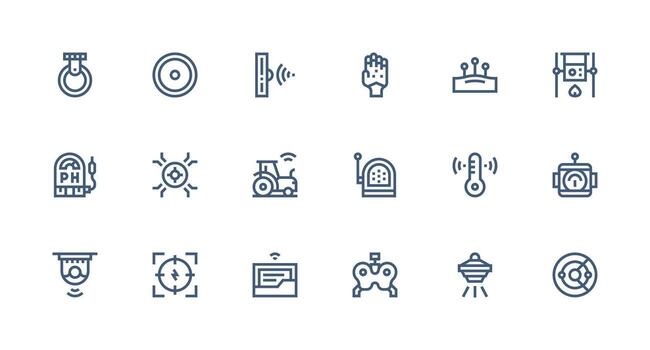Sensor Set with 18 Strong Stroke Line Icons UI-Ready Icon Collection vector