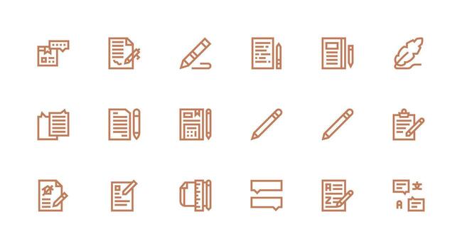 Annotation Design Icons featuring 18 in Strong Stroke Line Style Design Ready Icon Set for Teams vector