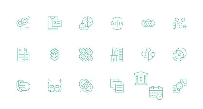 Combined Icon Collection with 18 Minimal Line Designs UI Icon Set vector