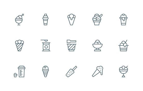 15 Regular Line Designs for Scoop Icons Neatly Designed Icons for Web Platforms vector