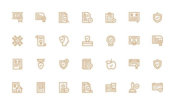 Validated Visual Pack containing 28 Bold Line Icons Simplified Icon Pack for Visual Tools vector