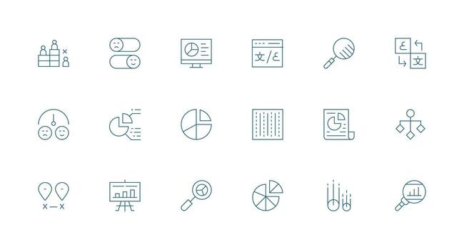 Minimal Line Icons from Comparison Set with 18 Vectors Compact Icon Pack