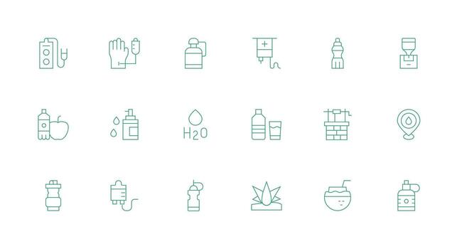 Minimal Line Icons from Hydration Set with 18 Vectors UI Icon Set