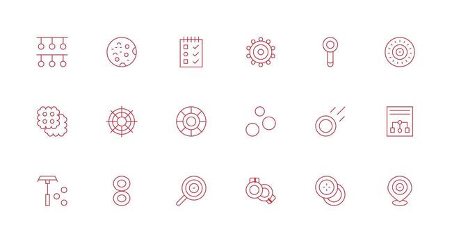 18 mínimo línea estilo íconos desde círculos colección todas dispositivo compatible icono conjunto vector