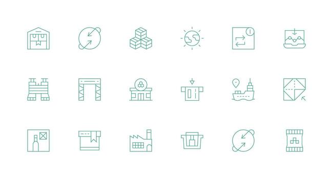 Export Design Icons featuring 18 in Minimal Line Style Basic Icon Series vector