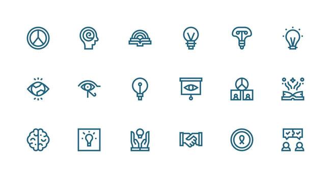 Understanding featuring 18 Icons in Strong Stroke Line Design Clean Icon Collection for Web Use vector