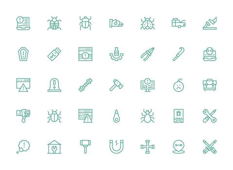 35 Regular Clean Line Vectors for Fix Theme Icons Built for Visual Consistency Pack