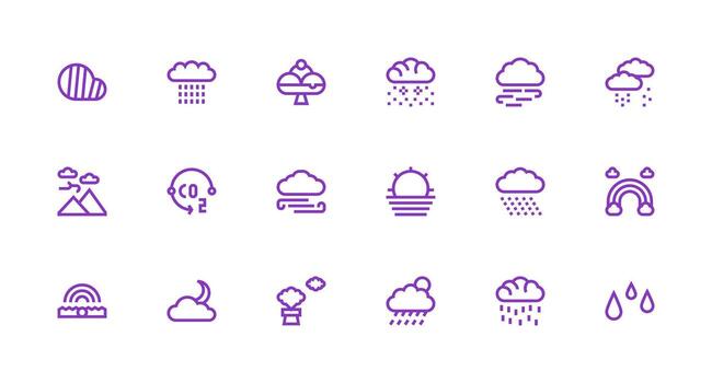 Atmosphere Set with 18 Strong Stroke Line Icons Interface Icons for Daily Use vector