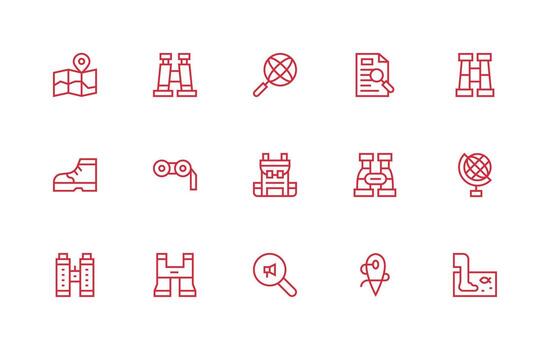 15 Regular Line Icons for Explore Graphics Balanced Icon Set for Functional Design vector