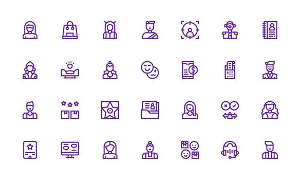 Customer Design Icons featuring 28 in Bold Line Style Essential Icons for Rapid UI Building vector