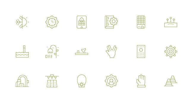 mínimo línea estilo controlar íconos con 18 vectores ligero icono serie para rápido prototipos