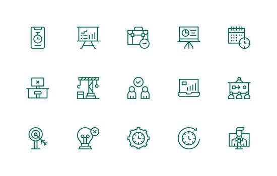 15 regular línea diseños para proyecto íconos bien estructurado íconos para creativo utilizar vector