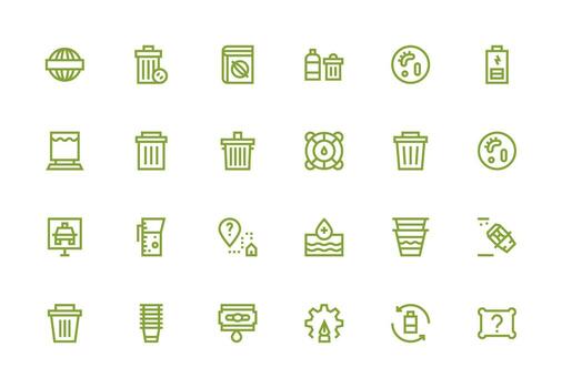 grueso línea línea estilo vacío íconos con 24 vectores interfaz icono colección