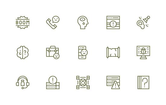 problema icono colección con 15 regular línea diseños basado en temas icono paquete vector