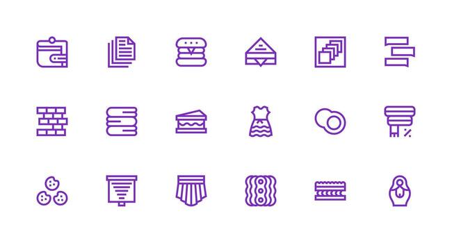 18 Icons for Layered in Strong Stroke Line Format UI-Ready Icon Collection vector