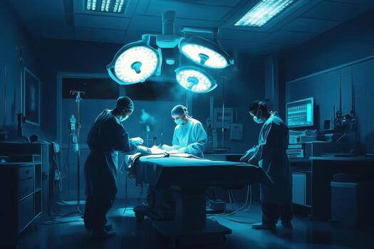 A group of people in an operating room photo