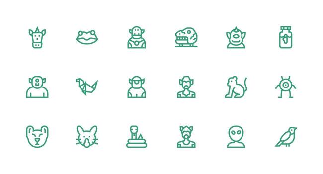 18 Icons for Creature in Strong Stroke Line Format Neatly Designed Icons for Web Platforms vector