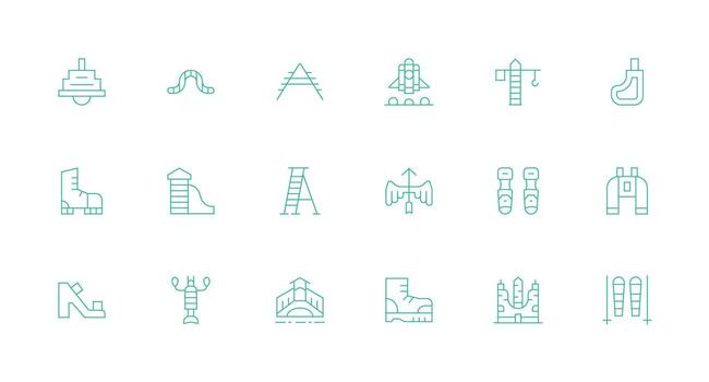 Climbing Visual Pack containing 18 Minimal Line Icons Core Icon Collection for Daily Tasks vector