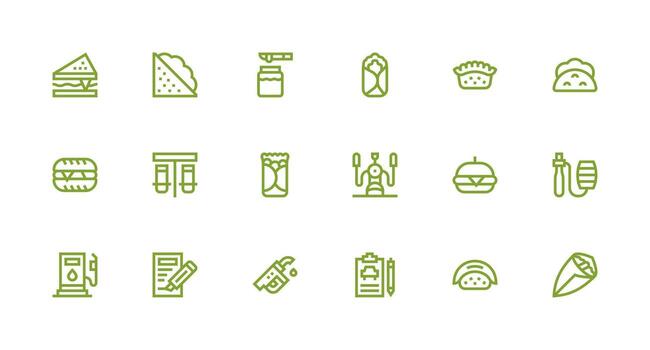 18 Strong Stroke Line Designs for Filling Icons Quick Access Icons for UI Development vector