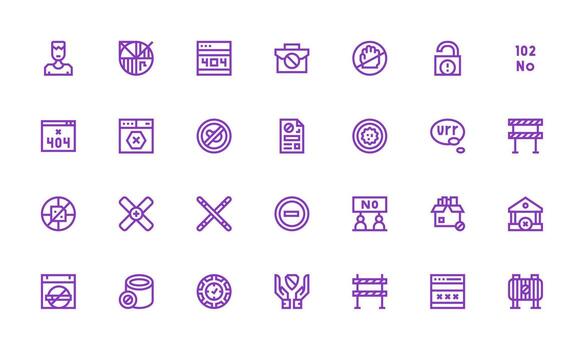 28 Bold Line Vectors for Access Denied Theme Multi-Style Icons for Creative Projects
