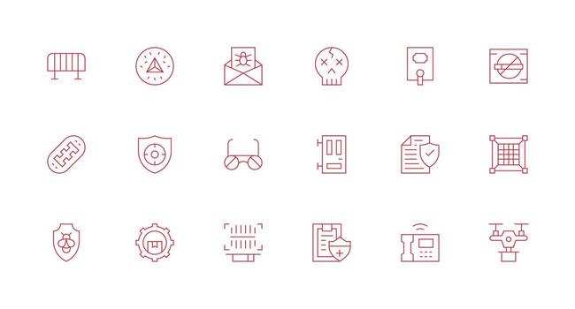 18 Minimal Line Designs for Security Icons Scalable Icons for All Themes vector