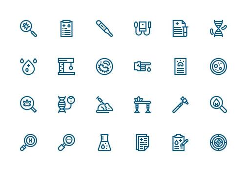 grueso línea línea íconos desde pruebas conjunto con 24 vectores línea icono colección