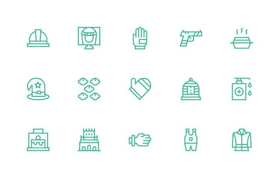 15 Regular Line Style Icons from Protective Collection Lightweight Icon Series for Fast Prototypes vector