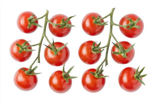 A bunch of tomatoes on a white background photo