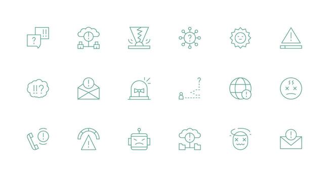Issue Icon Set with 18 Minimal Line Graphics Minimal Icon Pack vector