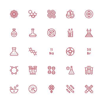 25 Icons for Compound in Medium Stroke Outline Format Well-Structured Icons for Creative Use vector