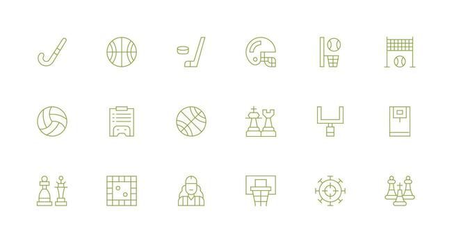 18 Gameplay Icons in Minimal Line Aesthetic Simple Icons for Interface and Wireframes vector