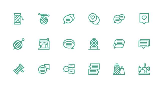 hilo icono colección con 18 fuerte carrera línea diseños sencillo íconos para interfaz y wireframes vector