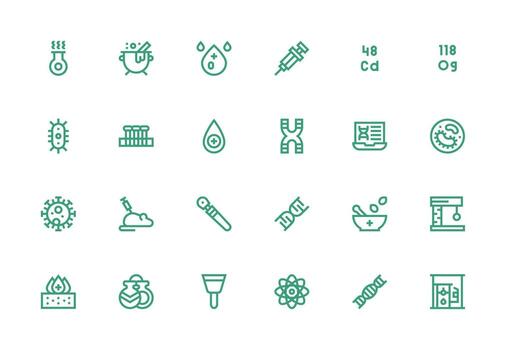 Laboratory Icon Collection with 24 Thick Line Line Designs UI and UX Focused Icon Collection vector