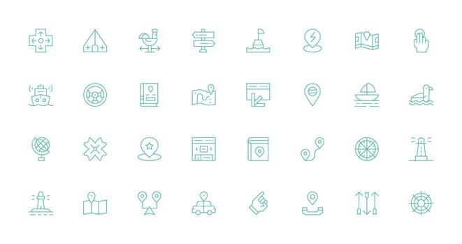 32 Thin Line Designs for Navigation Icons Multi-Purpose Icon Pack for Templates vector