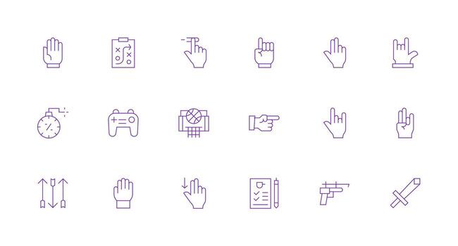 18 mínimo línea vectores para acción tema interfaz icono colección para diario proyectos