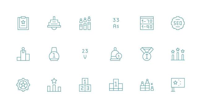 clasificación conjunto con 18 mínimo línea íconos listo para la interfaz de usuario icono colección vector