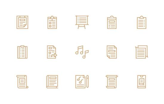 15 Icons for Notes in Regular Line Format Multi-Purpose Icon Set vector