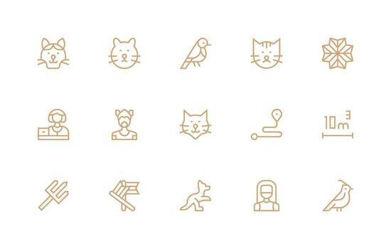 Linear featuring 15 Icons in Regular Line Design Creative Icon Set vector