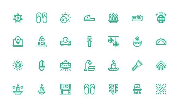 Bold Line Icons from Light Set with 28 Vectors UI Icon Set