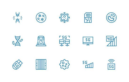 Cellular Visual Pack containing 15 Regular Line Icons Professional Icon Pack for Development Work vector