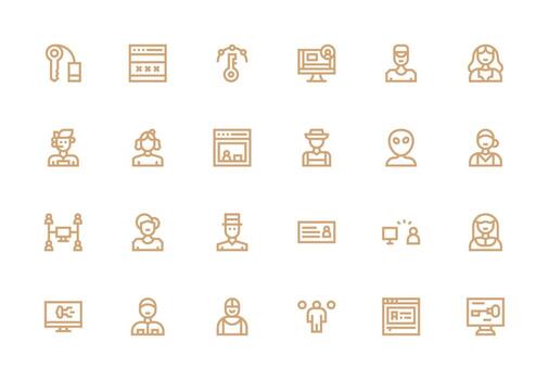 iniciar sesión presentando 24 íconos en grueso línea línea diseño usuario interfaz íconos para digital productos vector