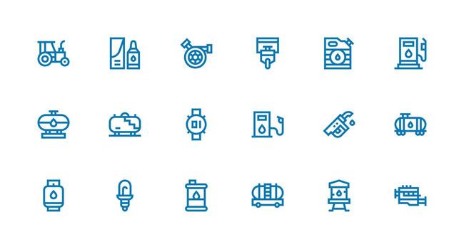 18 Strong Stroke Line Vectors for Diesel Theme Minimal Icon Set for Interface Projects