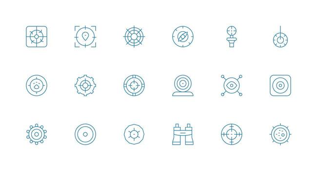 18 Minimal Line Icons for Scope Graphics Complete Icon Bundle for Web Design vector