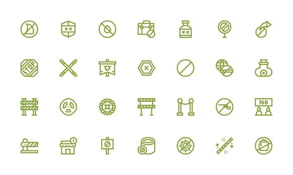 28 Icons for No Entry in Bold Line Format UI and UX Focused Icon Collection vector