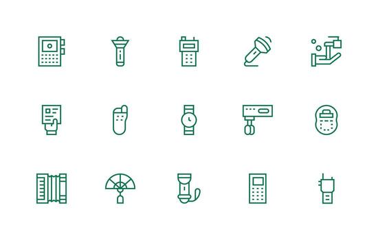 Regular Line Style Handheld Icons with 15 Vectors Full Icon Library for UI Designers