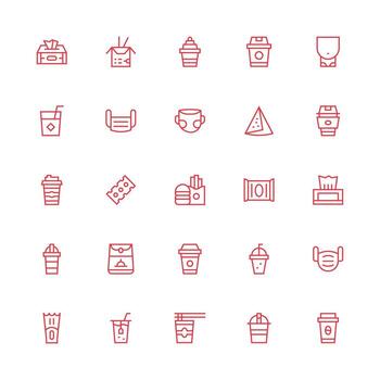 25 Medium Stroke Outline Icons for Disposable Graphics Clean Icon Collection for Web Use vector