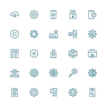 medio carrera contorno íconos desde parámetros conjunto con 25 vectores limpiar icono paquete