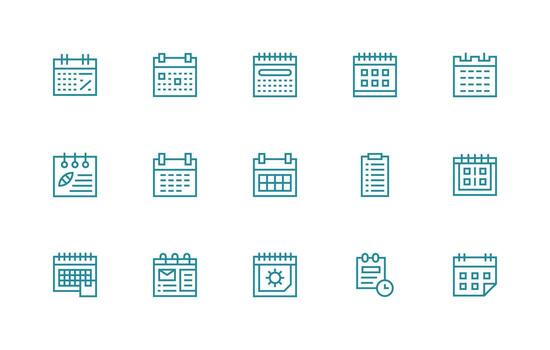 Regular Line Style Reminders Icons with 15 Vectors Icons Built for Visual Consistency Pack