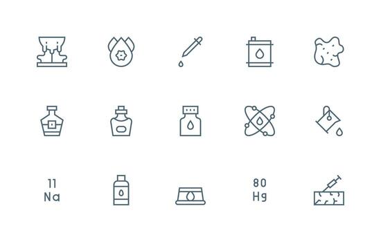 Substance Design Icons featuring 15 in Regular Line Style Sharp Icons for Presentations vector