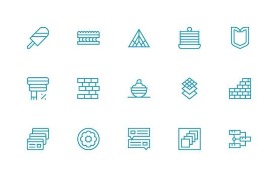 Layered Icon Collection with 15 Regular Line Designs Icon Set for Projects vector